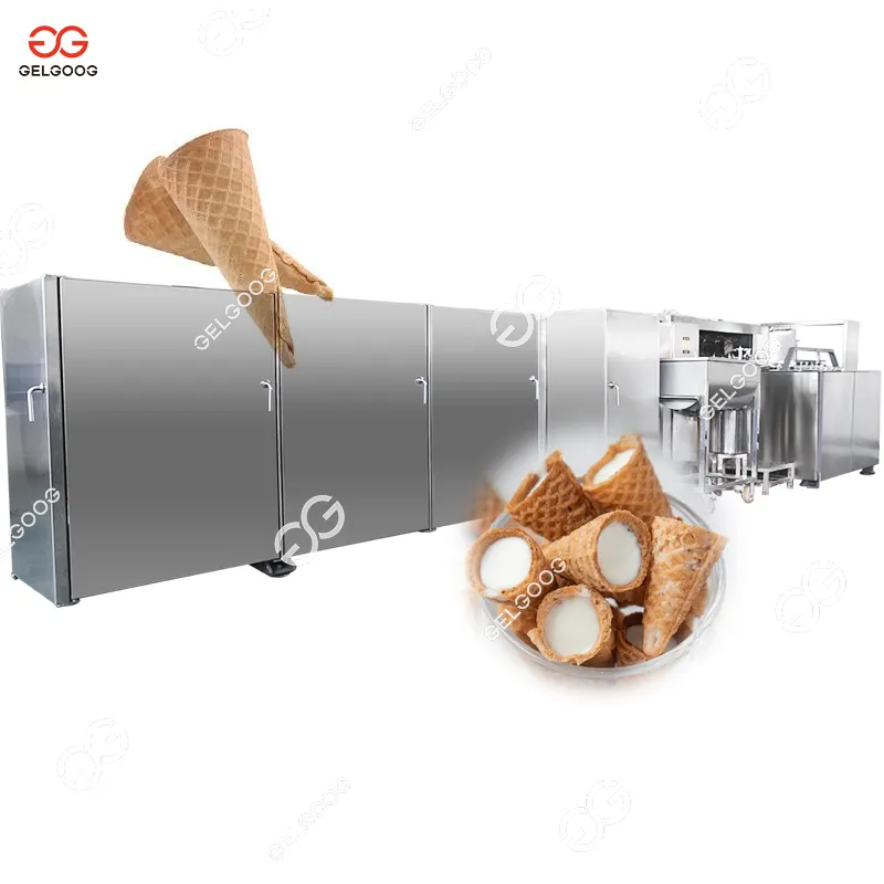 Máquina para hornear conos de helado crujiente fabricante de conos de azúcar enrollados de gran tamaño de automatización