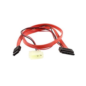 สายดาต้า3G SATA สายไฟ2-in-1สำหรับต่อพ่วง LP4 IDE ไปยัง SATA 15P ตัวเมียพร้อม Serial ATA II 7ขาตัวเมีย - Product Image 1