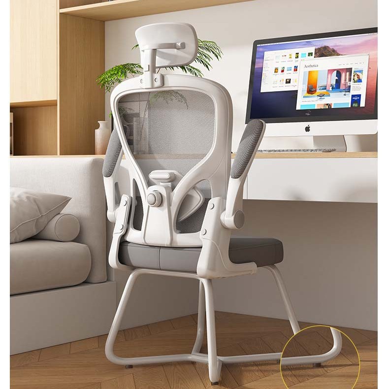 7801 Cadre blanc, gris (soutien lombaire réglable dans 4 directions, pieds lanterne)