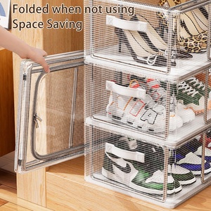 Rõ ràng hộp giày lưu trữ có thể gập lại Giày hiển thị hộp Tổ chức underbed lưu trữ container nhà máy giá - Product Image 3