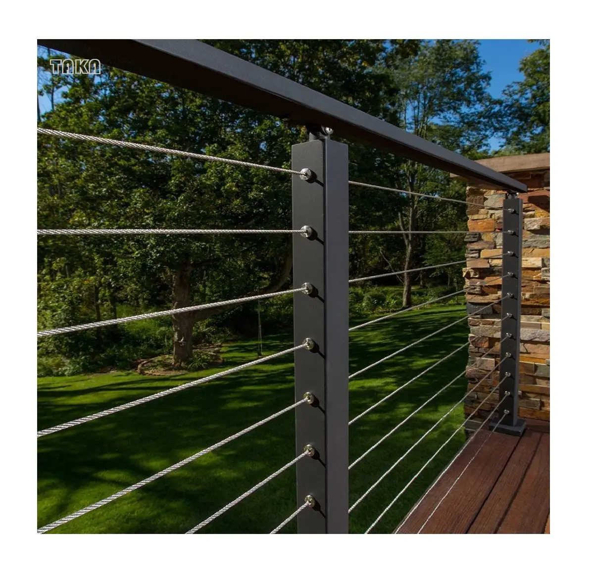 Easy — système de balustrade de câbles en acier inoxydable 304/316, pour pont, fil noir, haute qualité, faible entretien