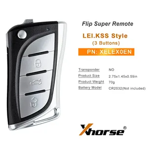 Arayüz xeleeleen süper uzaktan anahtar Toyota için 3 düğmeler/Lexus tipi VVDI aracı İngilizce sürümü için süper çip araba uzaktan anahtar ile - Product Image 2