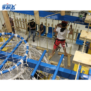 大人のためのハイロープコース子供のためのローローコースロープアドベンチャーパークでの楽しい屋内コース - Product Image 3