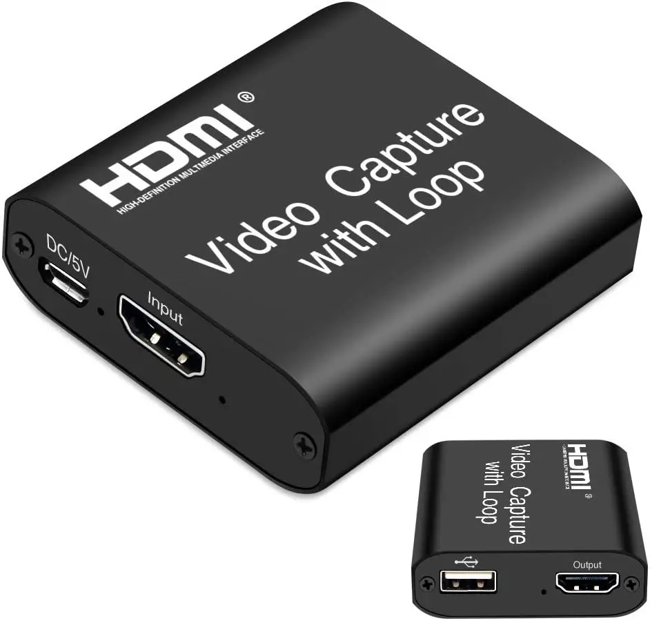Usb2.0 4k 1080p hdmi-compatível placa de captura de vídeo com loop, saída, para ps4, jogo, gravação de vídeo