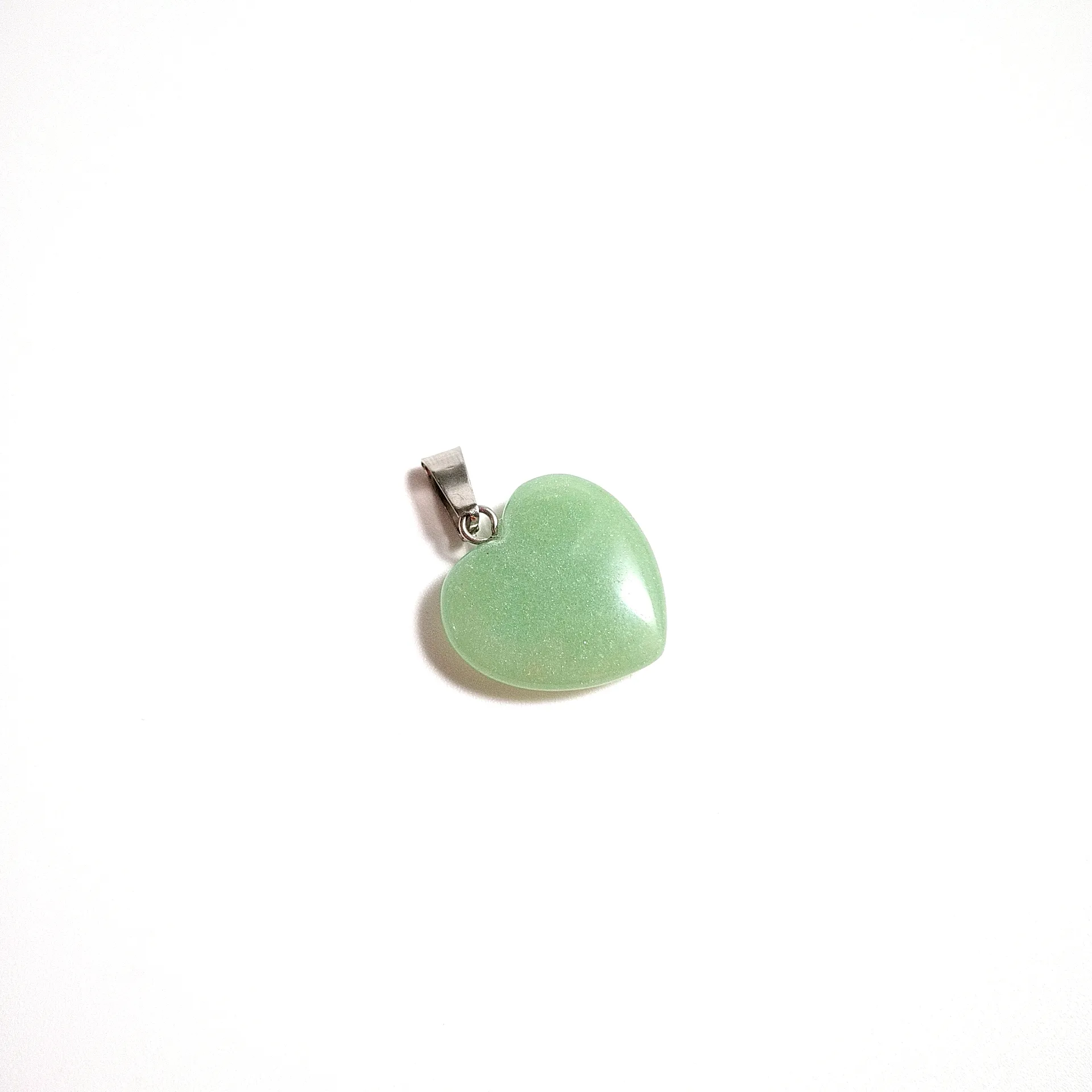 Colgantes de piedra natural con forma de corazón de Aventurina verde tallados a mano para collar colgante de cristal