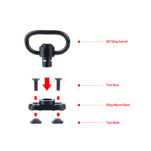 FOCUHUNTER 1.33 ''QDスリングスイベルマウントヘビーデューティクイックデタッチプッシュボタンスイベル2点スリング用360 ° 回転可能QDスリング - Product Image 3