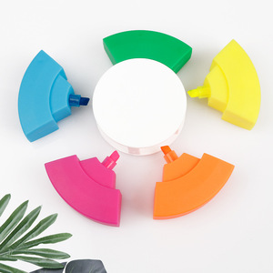 Nuovo Design forma rotonda 5 colori In 1 colorato evidenziatore penne a buon mercato prezzo creativo evidenziatore marcatori per gli studenti - Product Image 1
