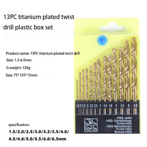 Tốc độ cao Thép 13PC Titan mạ gỗ Twist khoan với tuốc nơ vít điện - Product Image 2