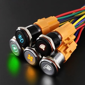 LANBOO DIY interruptor de botón personalizado 16mm 19mm 22mm autoblocante autorreinicio de Metal para 3A 12V/24V Control de inicio/parada/reinicio - Product Image 1