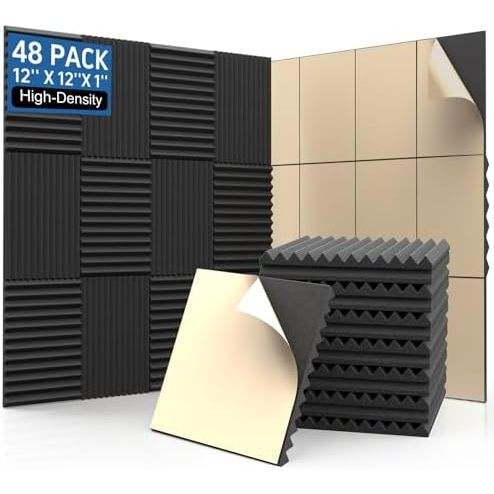 Black - 48 Pack Wedge Panels Self-adhesive