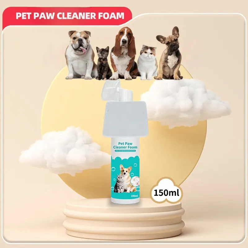 Busa Pembersih kaki hewan peliharaan untuk anjing dan kucing-pembersih kaki dan perawatan kaki-150ml-kemasan netral, Post-Diskon