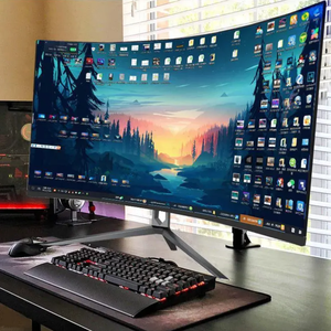 Monitor de ordenador de 24 27 pulgadas, monitor LCD curvo para juegos de 1920x1080, pantalla grande con entrada HDMI VGA USB, monitor LED para PC