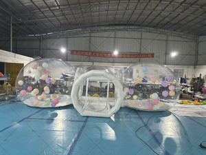 Bơm Hơi Khổng Lồ Đôi Bong Bóng Bong Bóng Nhà Bong Bóng Trẻ Em Bóng Bay Lớn Rõ Ràng Đôi Mái Vòm Bơm Hơi Lều Cho Đảng - Product Image 4