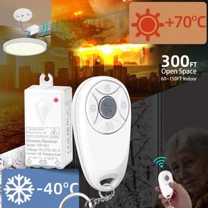 Interruttori di controllo remoto con codice di apprendimento da 433 MHz con telecomando da 300 piedi con ricevitore da 10A per illuminazione domestica - Product Image 4