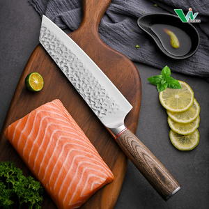 7-Mảnh Dao Nhà Bếp Đặt Thép Carbon Cao Kiritsuke Đầu Bếp Santoku Nariki Boning Tiện Ích Tùy Chỉnh Pakka Gỗ Thép Không Gỉ - Product Image 4
