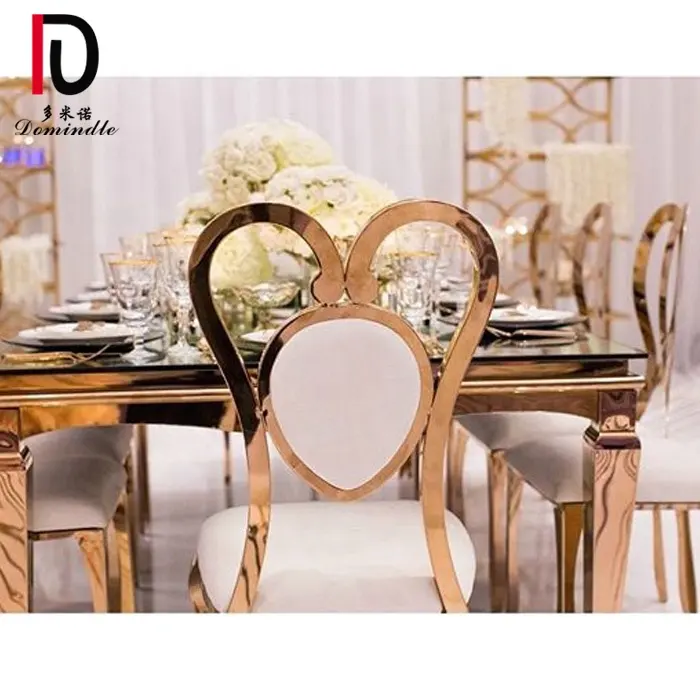 Dominate simple luxe Gold banquet stainless steel dining wedding chair for event