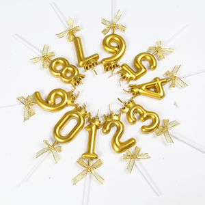 Bán Hot Kingking Vương Miện Số Sinh Nhật Nến Sáng Tạo Ribbon Đảng Bánh Trang Trí Không Khói Pháo Hoa Năm Mới Diwali - Product Image 2