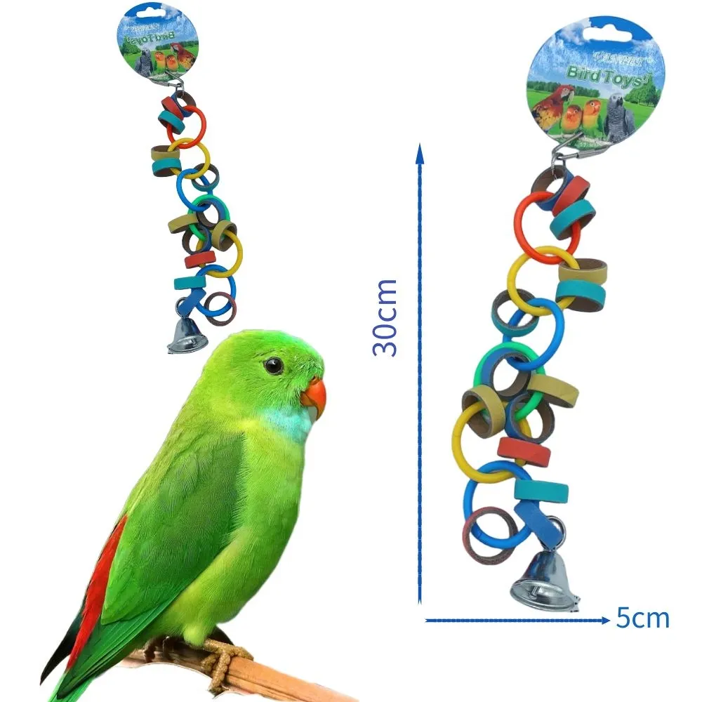 2024 नया उत्पाद पक्षी पिंजरे खिलौना सहायक उपकरण तोता पक्षी पालतू कागज ट्यूब बेल खिलौना रंगीन कपास रस्सी स्विंग पक्षी खिलौना