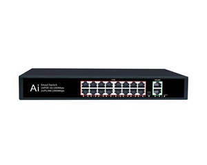 OEM 16 Ports NetworkPOE Switch Power Supply PoE Switch 48V with 2 Gigabit <strong>Ethernet</strong> Uplink Ports - Product Image 4