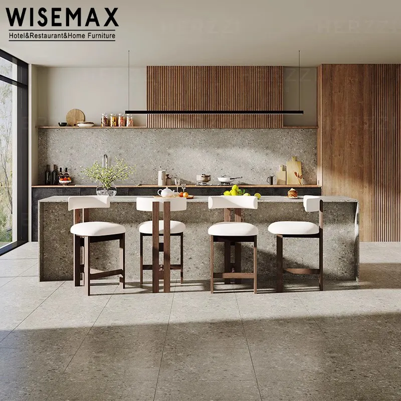 Wisemax เก้าอี้บาร์ทรงสูงทำจากไม้แบบโฮมเมดเฟอร์นิเจอร์ดีไซน์ทันสมัยทำจากไม้เท็ดดี้สำหรับเคาน์เตอร์บาร์ในบ้าน