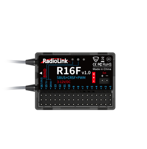 Radiolink R16F 16チャンネルレシーバーテレメトリ内蔵シミュレータープログラムテレメトリ600m長距離RX RCプレーンカーボートタンク用 - Product Image 1