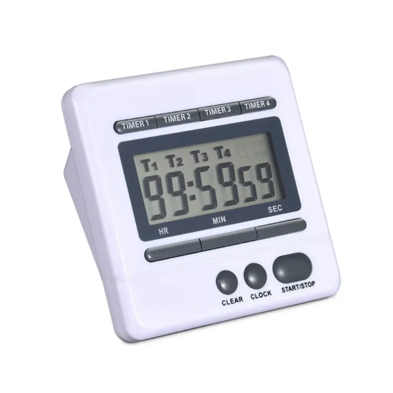 Tasca magnetica 4 gruppi di canali orologio Timer da cucina digitale con ampio Display LCD conto alla rovescia temporizzazione simultanea attaccabile