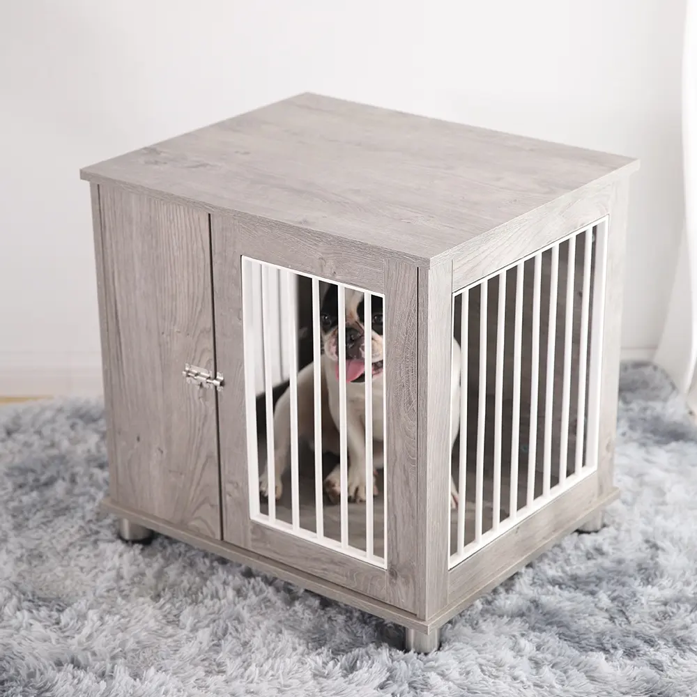 Hot Selling 2 In 1 Huisdier Meubelen Indoor Massief Houten Decoratieve Kast Kennel Huis Kooi Houten Hond Krat