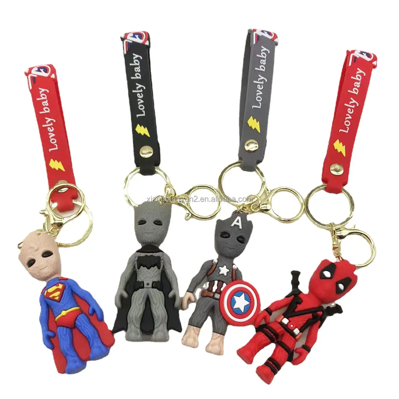 신제품 주문 선전용 선물 싼 만화 동물성 제 2 열쇠 고리 연약한 열쇠 고리 3d 고무 Pvc Keychain