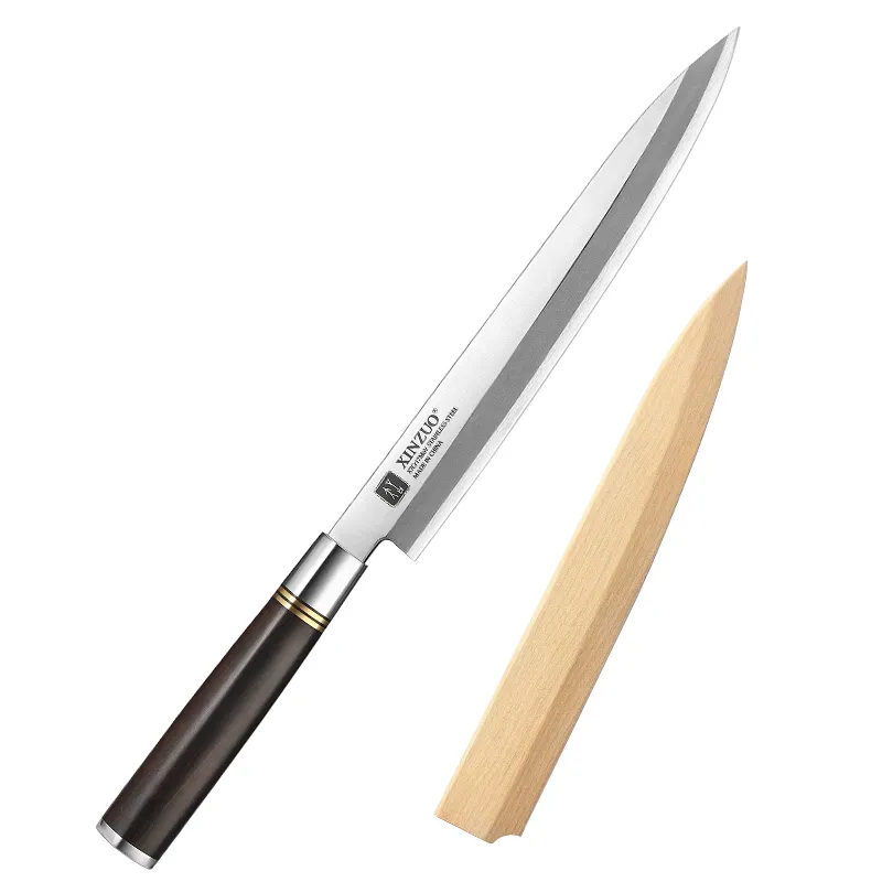XINZUO couteau à sushi japonais Sashimi 240mm avec manche en ébène gaine en bois