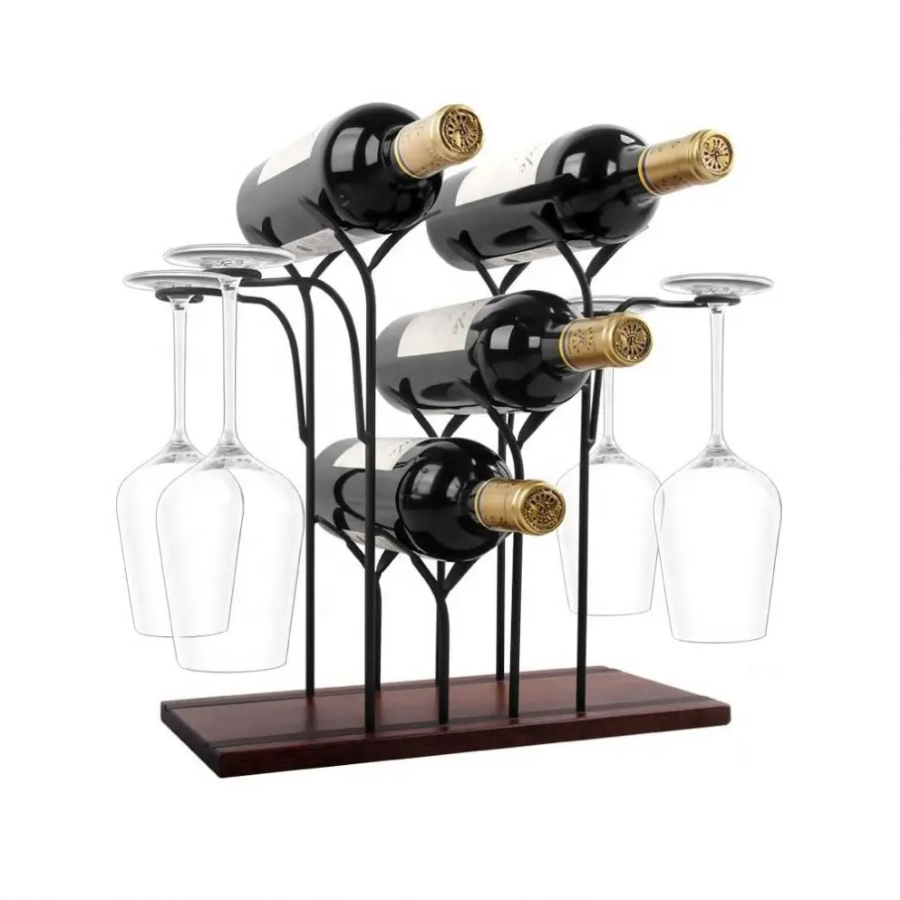 Casier à vin en bois moderne de luxe, étagère en verre à vin, casier à vin