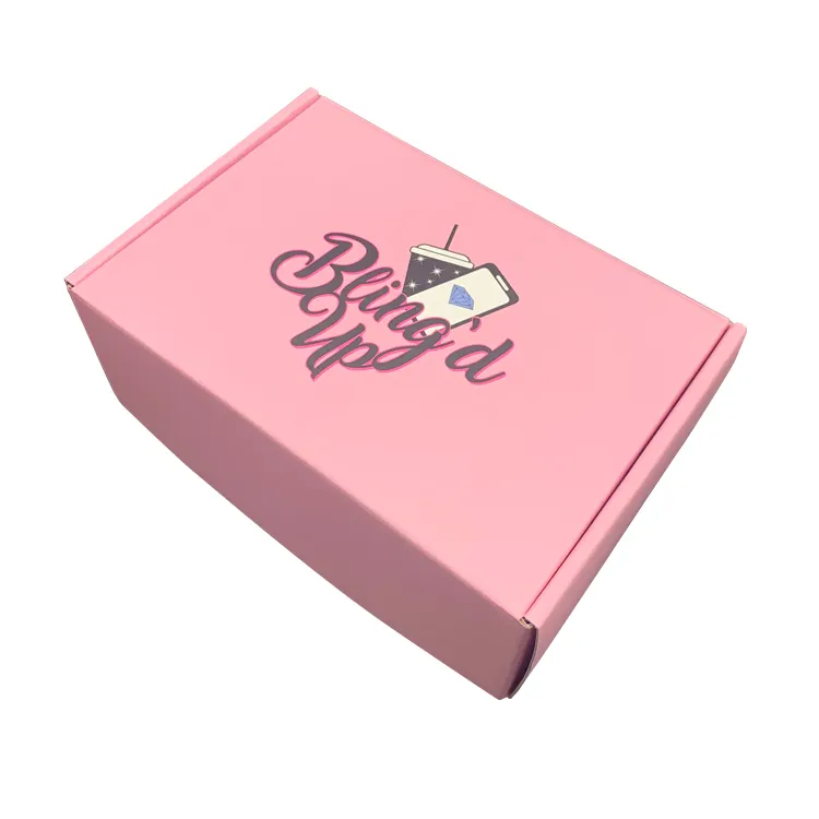 Caixa de embalagem personalizada impressa da cor rosa e do logotipo ondulado da caixa de embalagem para doces