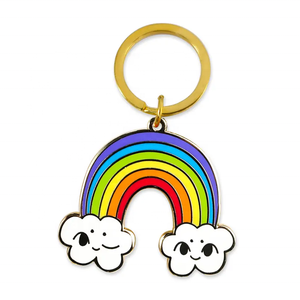 优质定制可爱卡通云彩彩虹形状金属钥匙扣 - Product Image 4