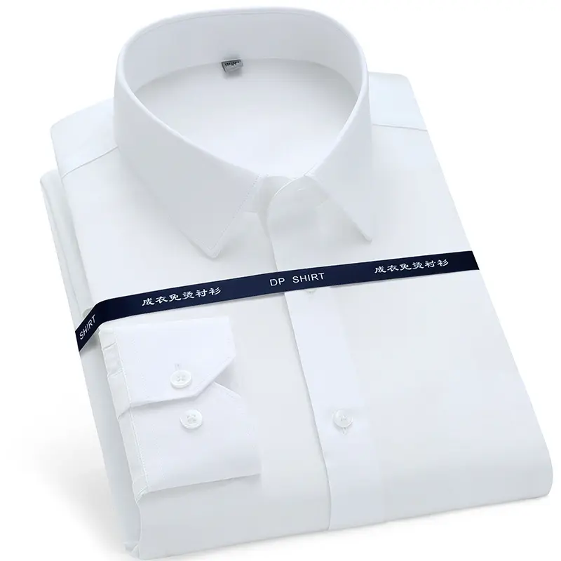 Высокая-конец хлопчатобумажной DP нежелезный рубашка для мужчин шерстяное пальто с длинными рукавами для девочек однотонная деловая рубашка