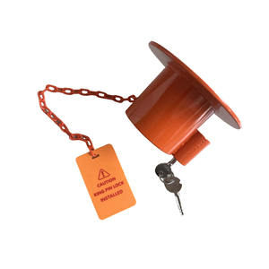 Bánh xe Vua Pin khóa thép rắn chống trộm Trailer nhiệm vụ nặng nề khóa Kingpin với thẻ cảnh báo - Product Image 2