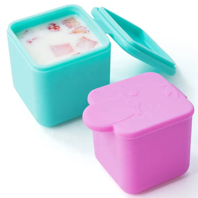 Contenitori per salse a tenuta stagna compatibili con Bento Lunch Box contenitore per condimenti per insalata in Silicone contenitore per condimenti Snack con coperchi