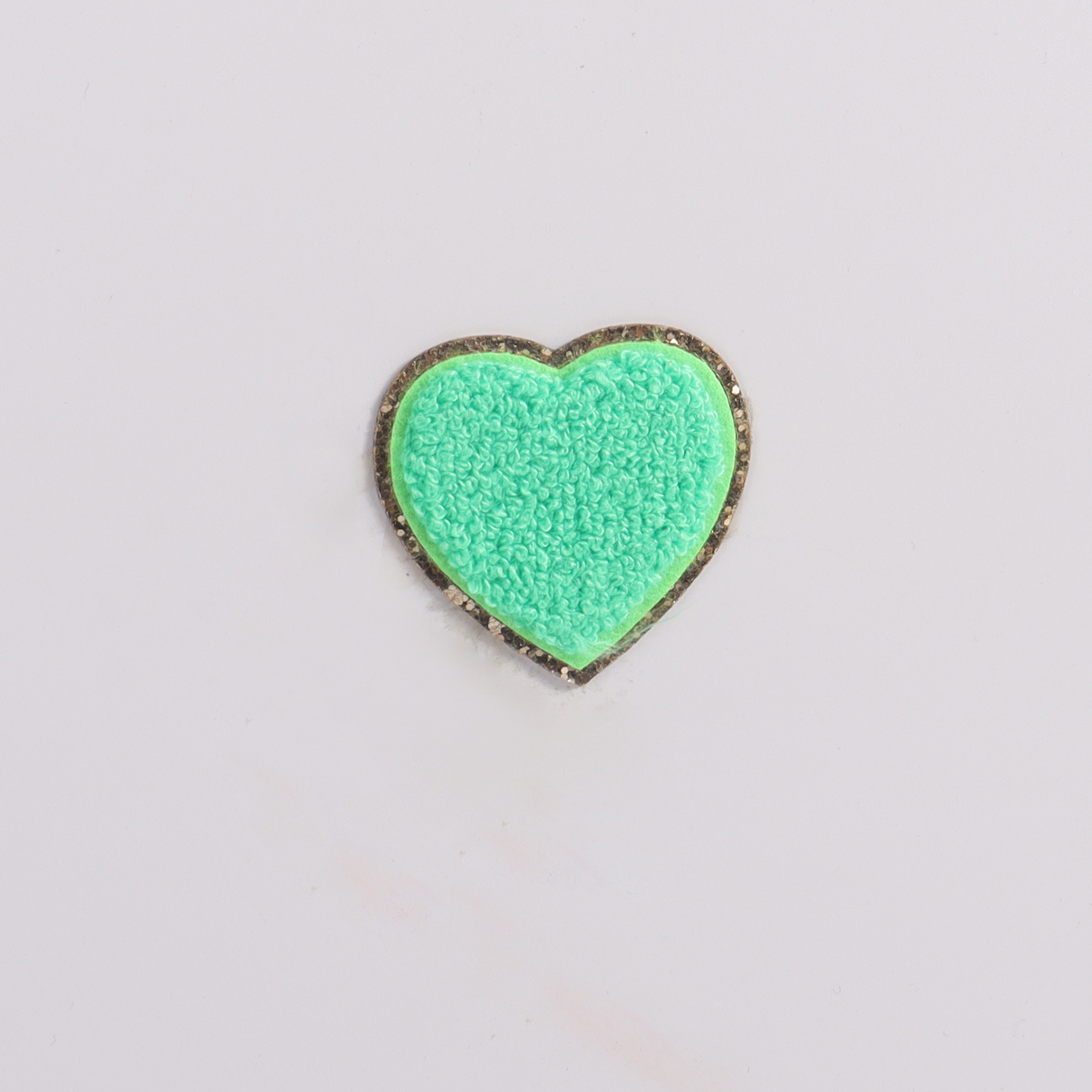 2pcs Small heart patch green 5cm