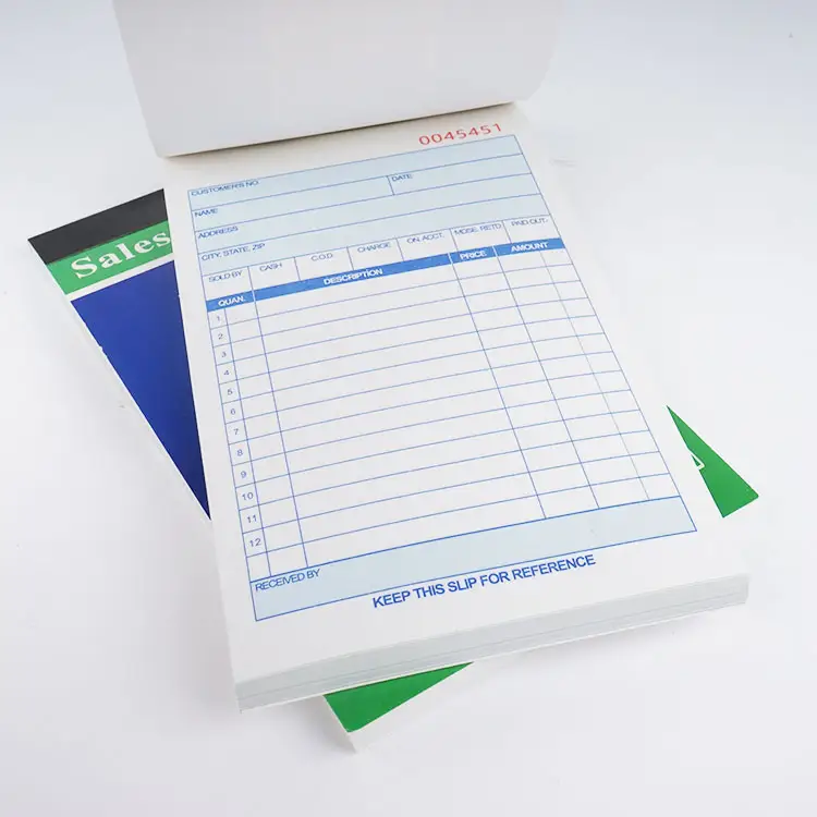 Tùy chỉnh có thể in đơn đặt hàng hóa đơn hóa đơn carbonless bản sao giấy đặt hàng hình thức nhận