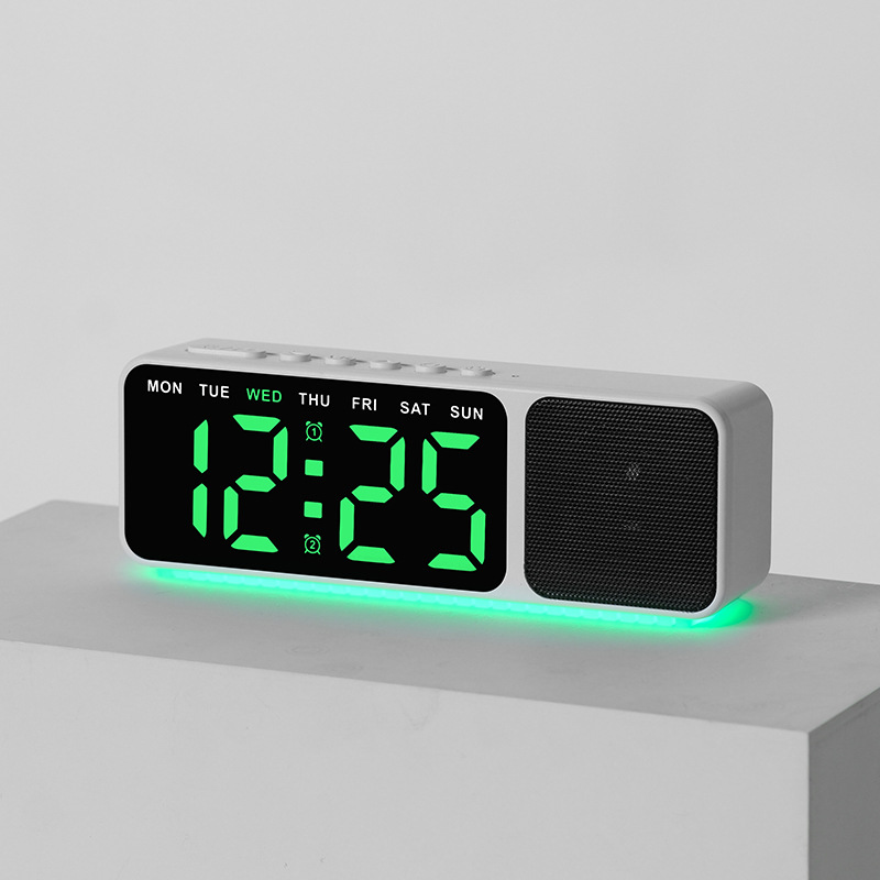 White casing with green light