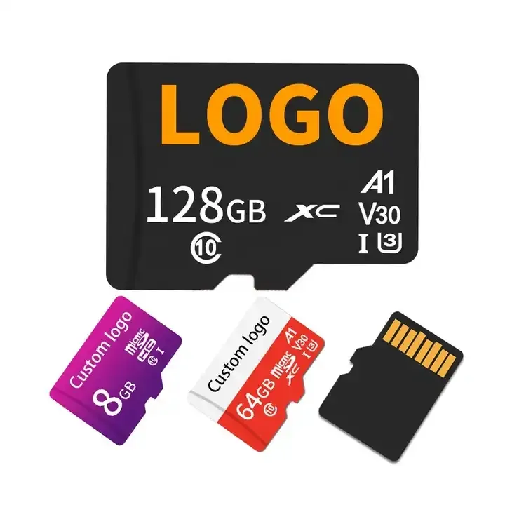 Vendita calda Memoria TF Sd Card 64gb 2gb 4gb 8 gb 16gb 32gb 128 gb 512gb 128 Gb Micro schede di Memoria personalizzate per telefoni cellulari con fotocamera MP4