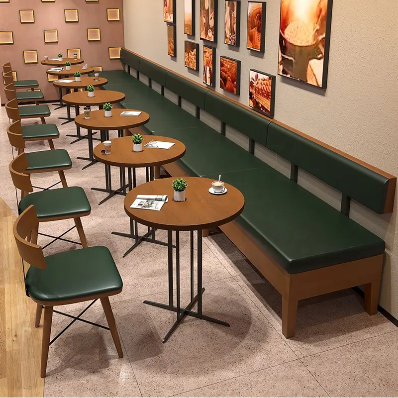 2021 yeni tasarım restoran mobilya katı ahşap kabinleri tezgah koltuk duvar tarzı oturma kabini kanepe sandalye ve masa