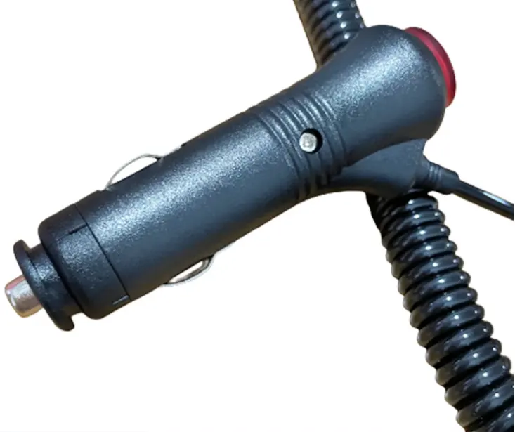 Interrupteur arrière rouge allume-cigare de voiture avec fusible 1-25A et rallonge d'isolation en PVC chargeur de voiture fil de câble droit