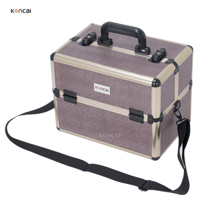 咖啡色铝化妆盒美容化妆品收纳盒化妆化妆盒 - Product Image 4
