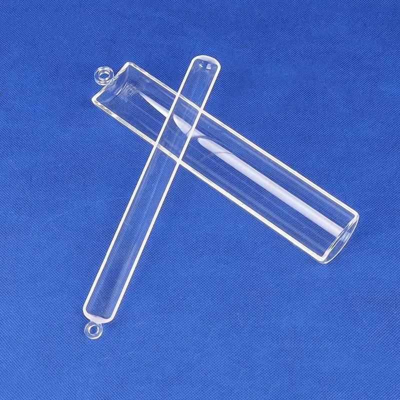 Bote de cuarzo transparente, instrumento de laboratorio, contenedor de crisol de vidrio de cuarzo con asa
