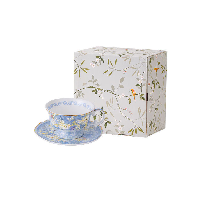 Flower Room Blue Cup Plate (Gift Box Set)