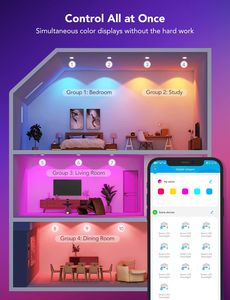 Akıllı wifi tuya ışık tavan oturma odası için 4 inç/6 inç/8 inç akıllı led gömme tavan ışığı - Product Image 5