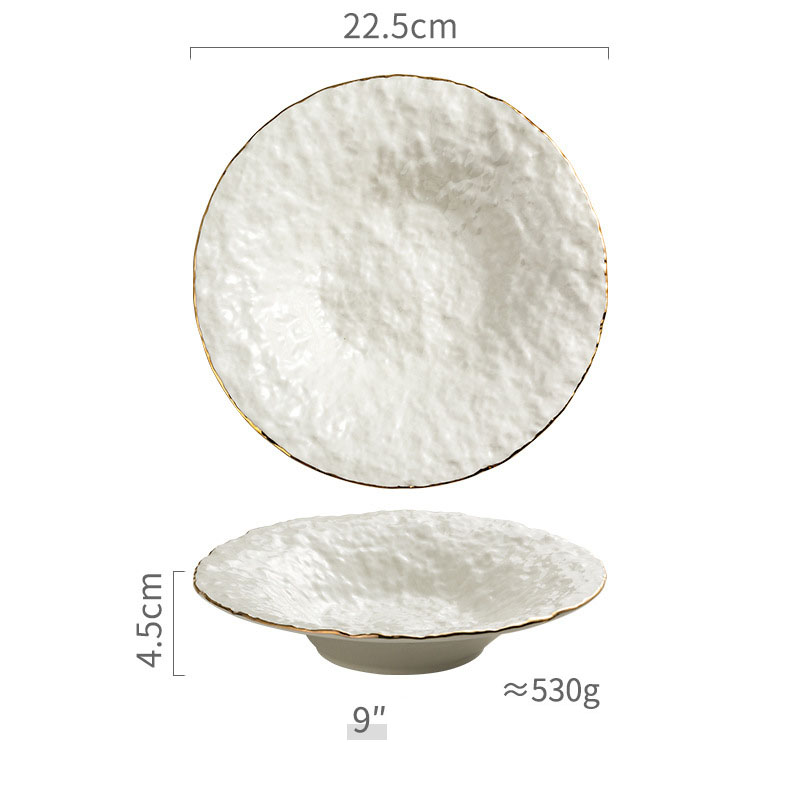 9" golden rimmed deep plate