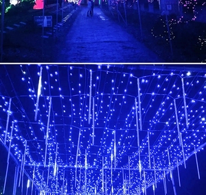 Hot Selling Holiday Party Home Outdoor Dekoration RGB Bunte <span class=keywords><strong>String</strong></span> Lampe Meteor Dusche Regen Garten Lichter Weihnachts beleuchtung