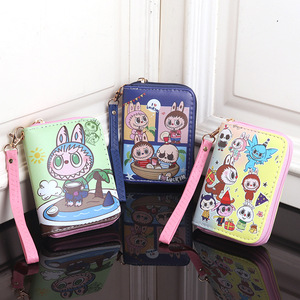 Labubu Pu皮革钱包卡通Labubu怪物短儿童钱包 - Product Image 3