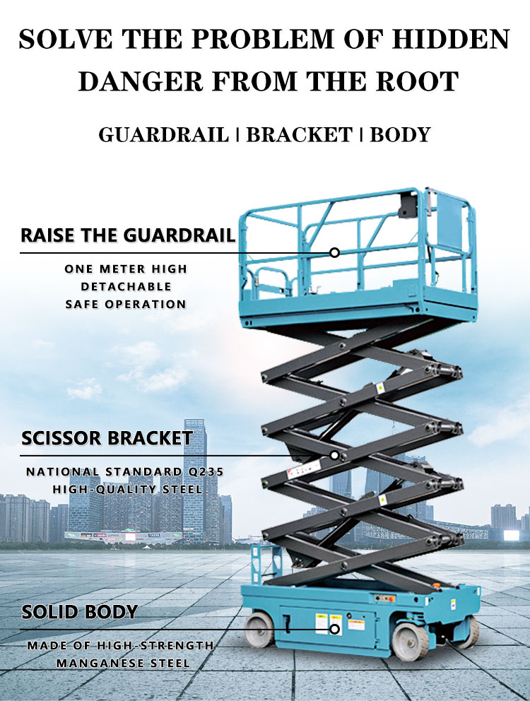 Electric self propelled aerial work platform lifting work platform scissor lift hydraulic scissor lift trolley