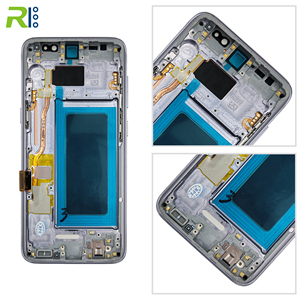 หน้าจอ LCD SUPER AMOLED 100% ของแท้ S8,พร้อมกรอบสำหรับ SAMSUNG Galaxy S8 G950 G950F หน้าจอ S8 Plus G955 G955F